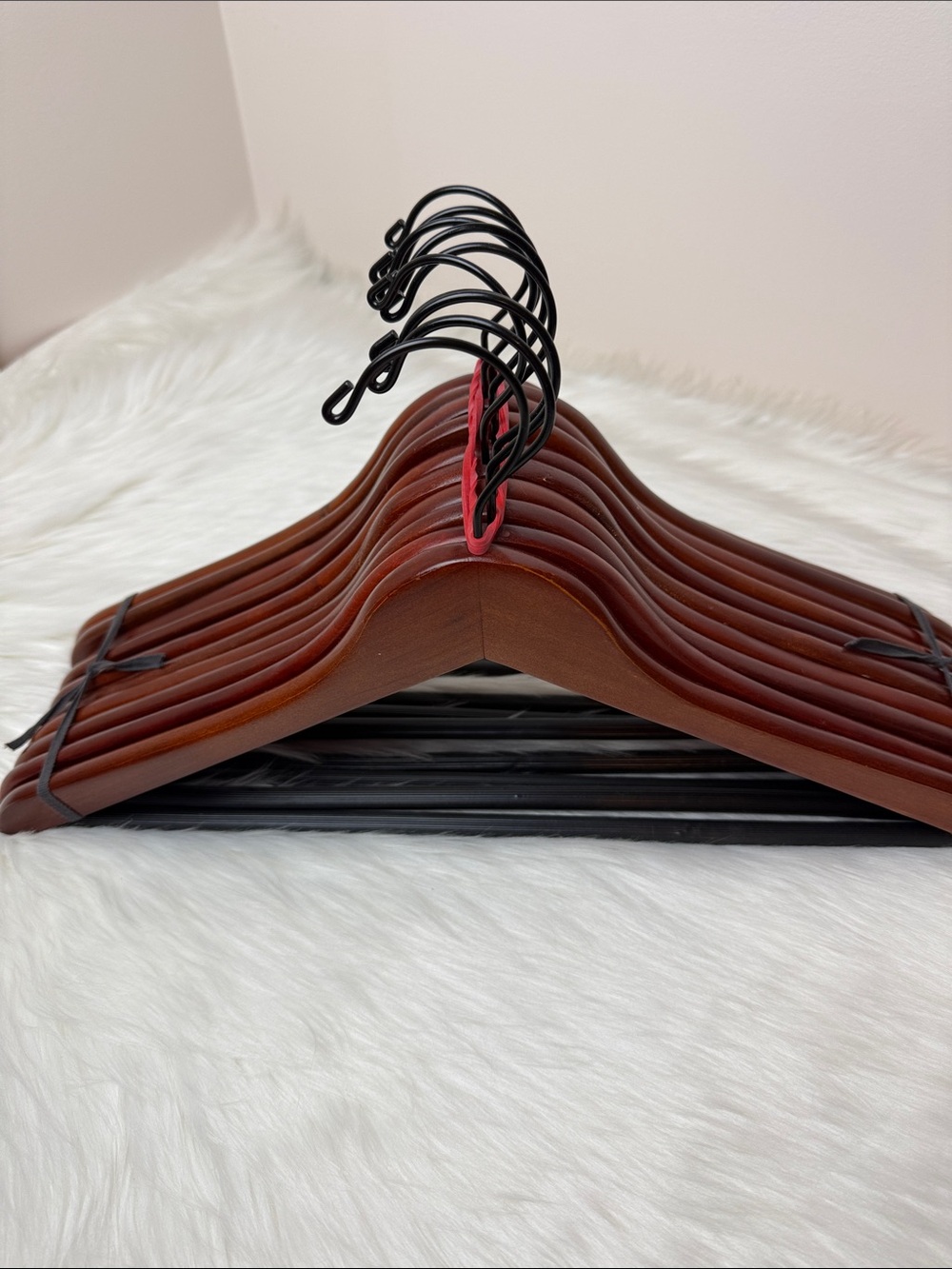 Brookstone Premium Wooden Suit Hangers in Mahogany  - Set of 10